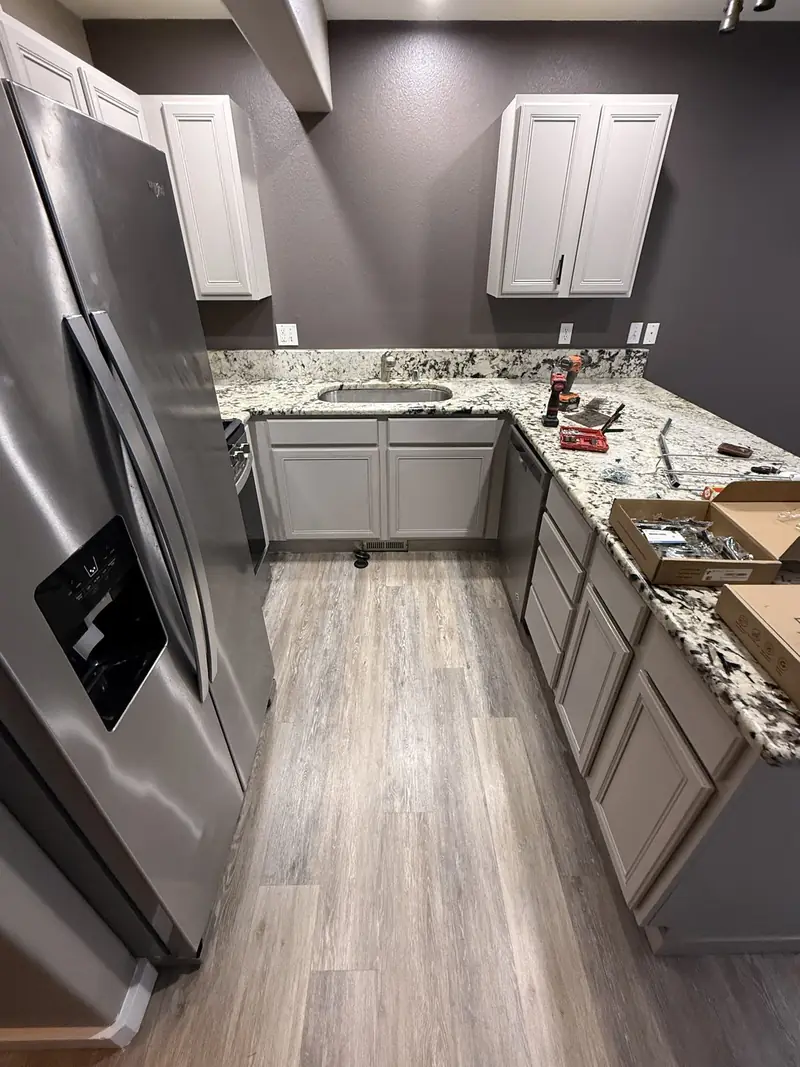 Before: Kitchen and bath cabinet refresh