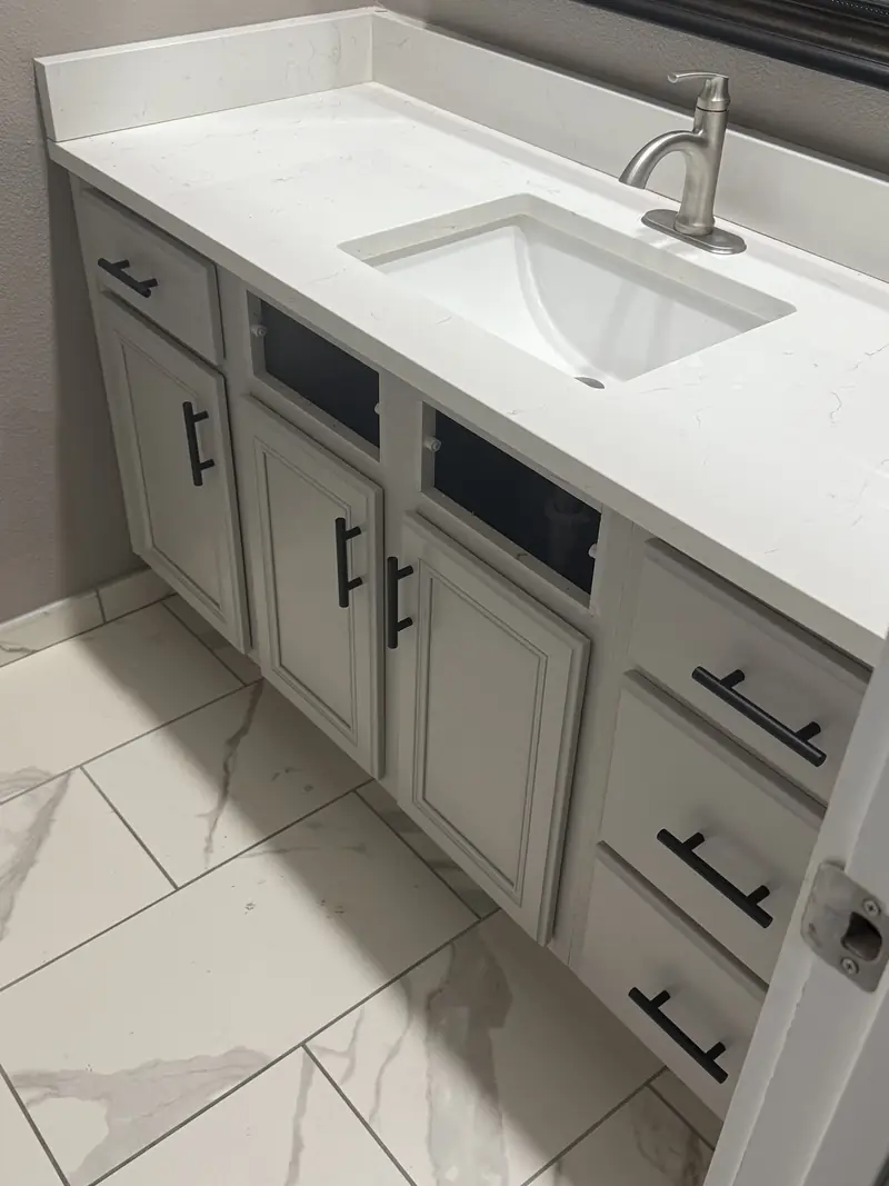 After: Kitchen and bath cabinet refresh