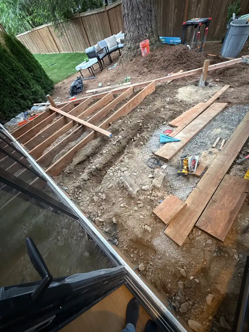 Before: Backyard cedar deck build